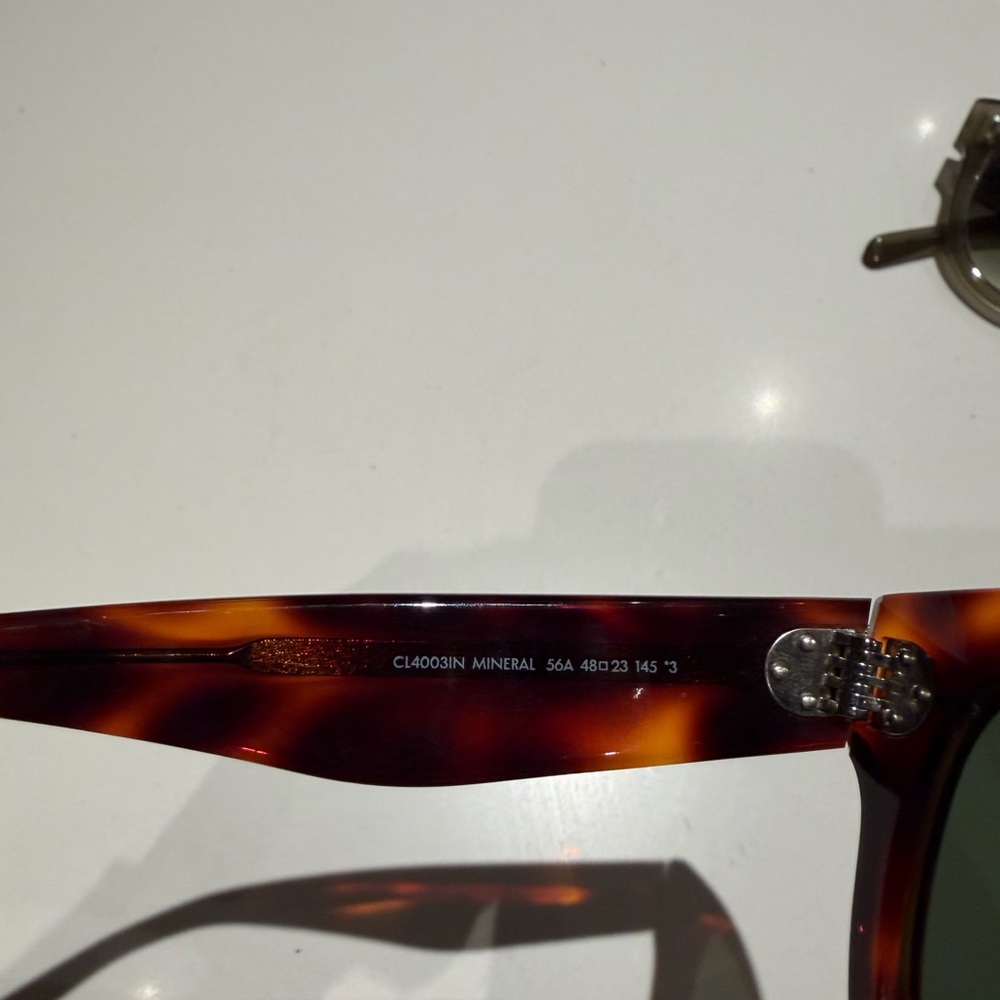 Celine Tortoise Blonde Rectangle Sunglasses with Grey Lenses - Picture 6 of 8